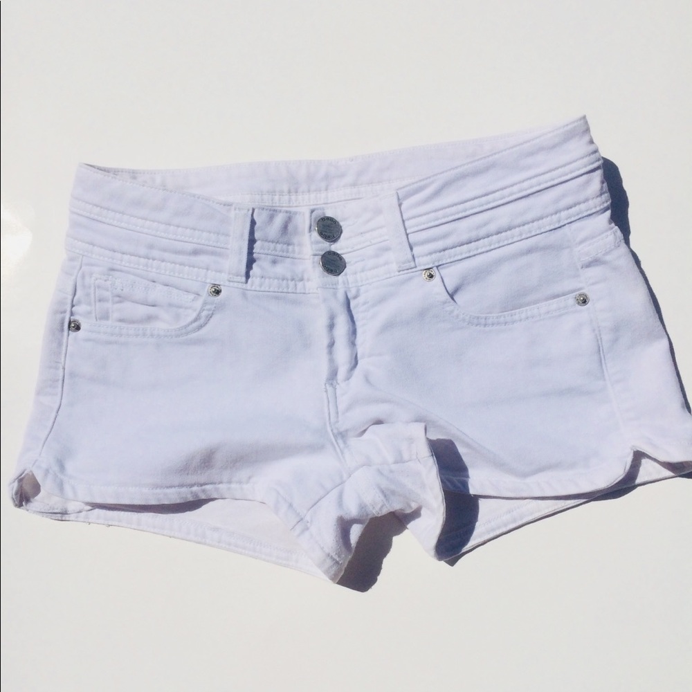 Bebe white denim shorts